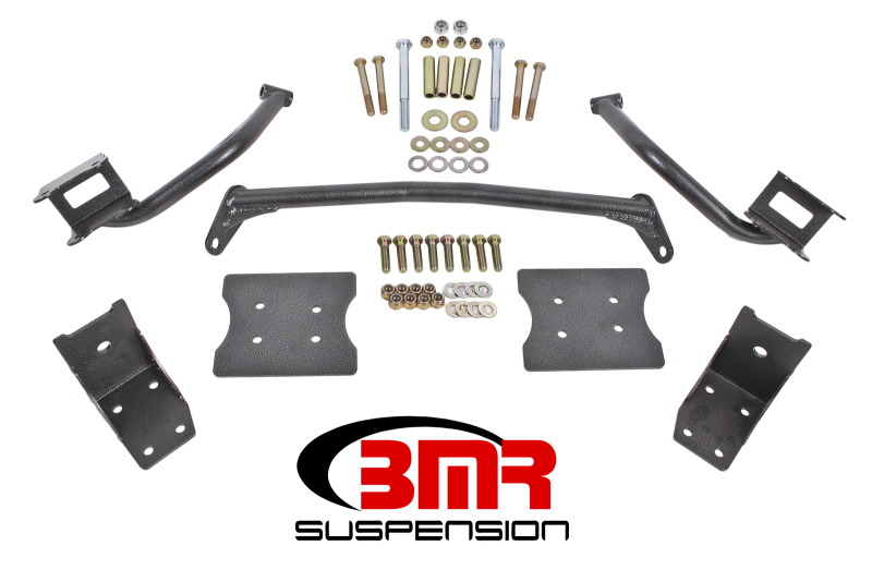 Ford Mustang Torque Box Reinforcement Plate Kit - BMR Suspension - Black Hammertone - `79-`04